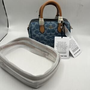 COACH Mini Rowan Crossbody Bag Signature Denim Logo Handbag CDQ36 NWT